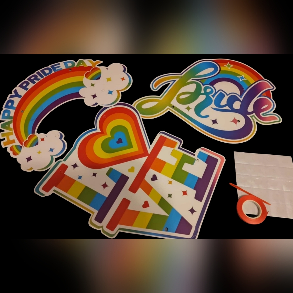 Rainbow Pride Party Supplies Set With Bingo Game Decorations Favors NWOT
